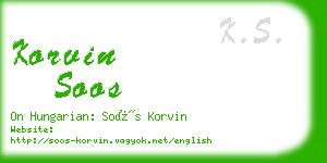korvin soos business card
